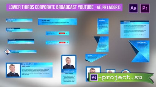 Videohive - Lower Thirds Corporate Broadcast YouTube - AE, PR - 31482376  - Premiere Pro & After Effects Project