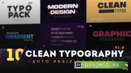Videohive - 10 Clean Typography Scenes - 31629235 - Project for After Effects