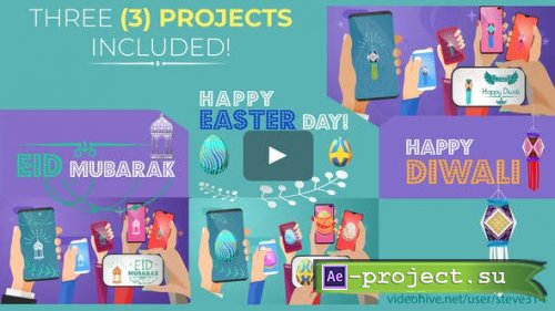 Videohive - Happy Easter Day - Diwali - Eid Mubarak - Social Share - 23589378 - Project for After Effects
