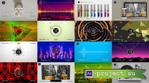 Videohive - 50 Audio Spectrum Music Visualizers - 19627228 - Project for After Effects