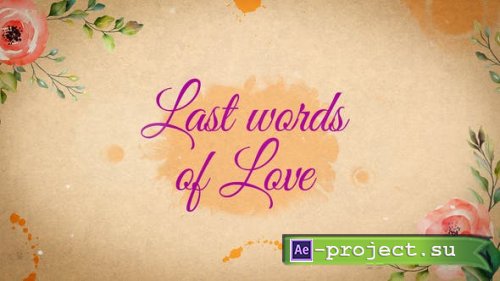 Videohive - Last Words of Love - Beautiful Title Sequence - 31834678 - Project for After Effects