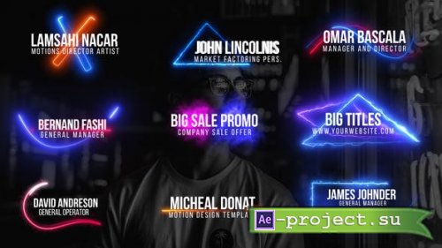 Videohive - Neon Lower Thirds - 31122925 - Project for After Effects