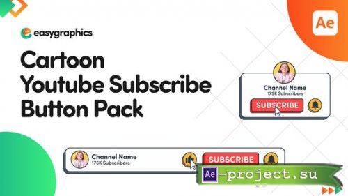 Videohive - Cartoon Youtube Subscribe Button Pack - 32065779 - Project for After Effects
