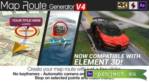 Videohive - Map Route Generator V4 - 21686169 - Project for After Effects