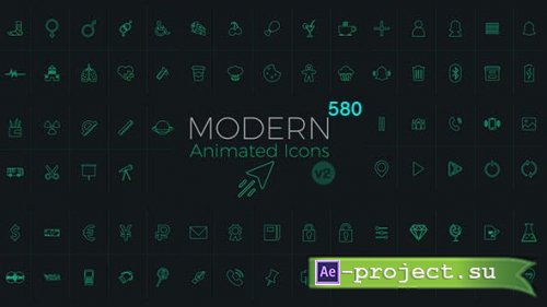 Videohive - Modern Animated Icons Library - 18796846 - Project for After Effects