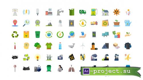 Videohive - 100 Ecology & Pollution Icons - 32280155 - Project for After Effects