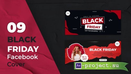 Videohive - Black Friday Sale Facebook Covers - 32354239 - Project for After Effects