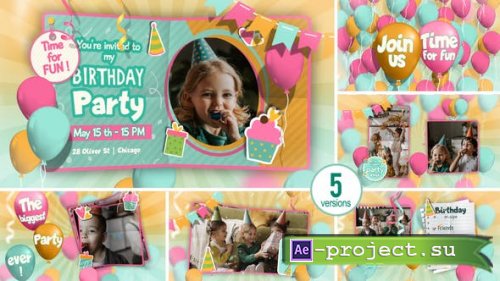 Videohive - Happy Birthday invitation and Slideshow - 32337846 - Project for After Effects