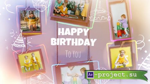 Videohive - Happy Birthday Photo Frames - 32068436 - Project for DaVinci Resolve