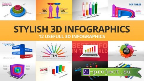 Videohive - Stylish 3D Infographics - 24239322 - Project for After Effects