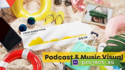 Videohive - Beach Music and Podcast Visualizer 3D - 33026786 - Project for After Effects