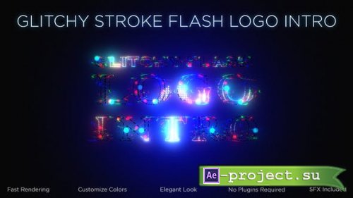 Videohive - Glitchy Stroke Flash Logo Intro - 32879856 - Project for After Effects