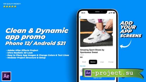 Videohive - Dynamic & Clean App Promo Video 3D Mockup - 33210732 - Project for After Effects