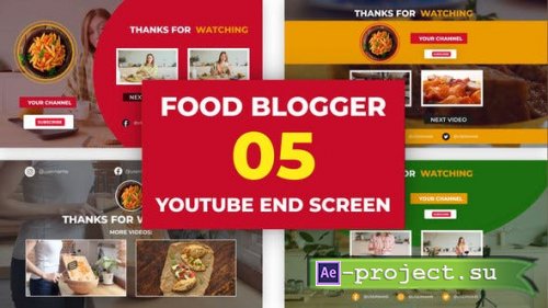 Videohive - Food Channel Youtube End Screen - 33342409 - Project for After Effects