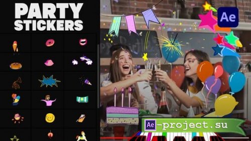 Videohive - Animated Party Stickers | After Effects - 33398614 - Project for After Effects