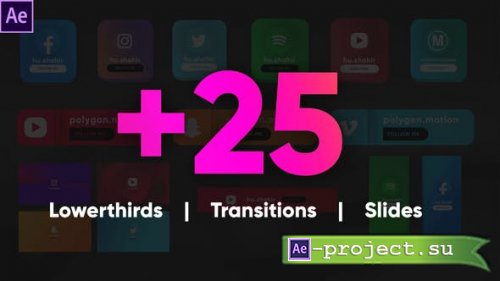 Videohive - Social Media Lowerthirds Pack - 33484787 - Project for After Effects