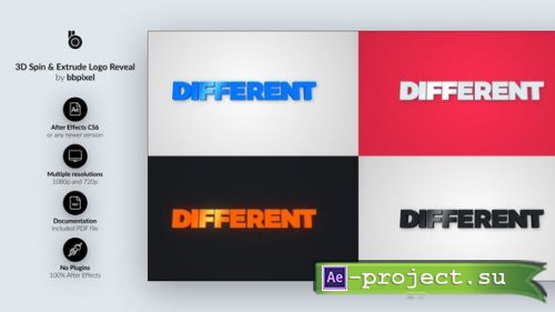 Videohive - 3D Spin & Extrude Logo Reveal - 33546271 - Project for After Effects