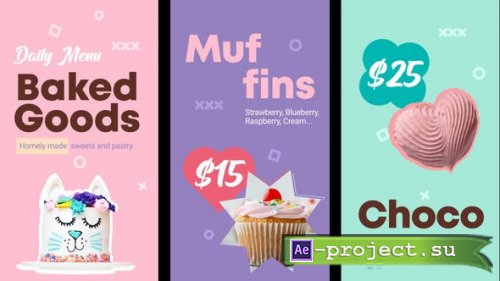 Videohive - Baked Goods Menu Vertical Version || After Effects - 33569533 - Project for After Effects