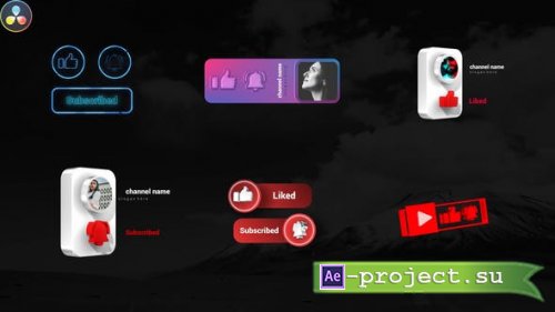 Videohive - Youtube Subscribe Elements Pack - 33401563 - Project for DaVinci Resolve