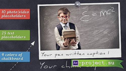 Videohive - Photos On Chalkboard - 8688285 - Project for After Effects