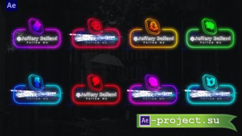 Videohive - Neon Social Media Lowerthirds - 33670188 - Project for After Effects