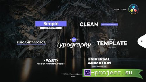 Videohive - Simple and Minimal Titles Pack For DaVinci Resolve - 33680791