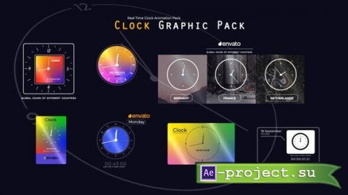 Videohive - Real Time Clock Animation Pack - 33784578 - Project for After Effects