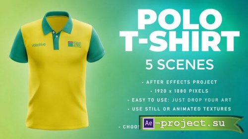 Videohive - Polo T-shirt - 5 Scenes Mockup Template - Animated Mockup PRO - 33808963