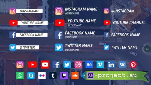 Videohive - 110 Social Media Lower Thirds - 33870112 - Project for After Effects