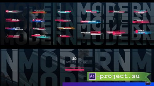 Videohive - Colored Stripes Lower Thirds - 34105832 - Project for After Effects