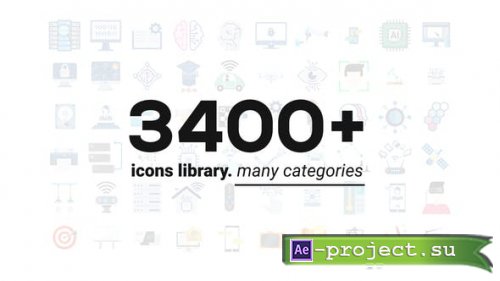 Videohive - 3400 Animated Icons Library - 29590771 - Project for After Effects