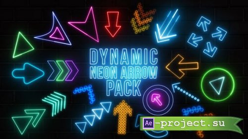 Videohive - Dynamic Neon Arrows Pack - 34200679 - Project for After Effects