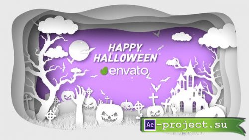 Videohive - Paper Cut Halloween Wishes - 34291649 - Project for After Effects