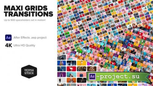 Videohive - Maxi Grid Transitions Video Wall 4K - 34296898 - Project for After Effects