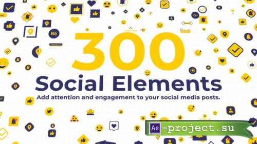 Videohive - 300 Social Elements | After Effects - 34131296 - Project for After Effects
