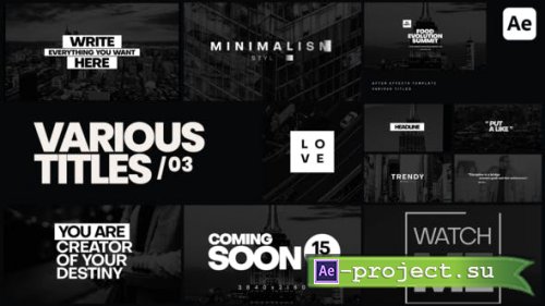 Videohive - Various Titles 03 - 34127006 - Project for After Effects 