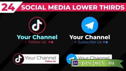 Videohive - Social Media Lower Thirds - 33777938 - Project for After Effects