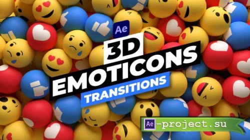 Videohive - 3D Emoticons Transitions - 34340075 - Project for After Effects