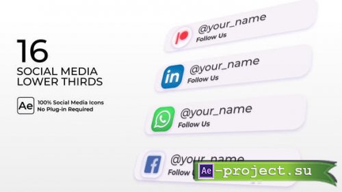 Videohive - Social Media Lower Thirds - 33137177 - Project for After Effects
