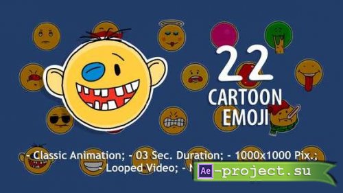 Videohive - 22 Cartoon Emoji - 23017206 - Project for After Effects 