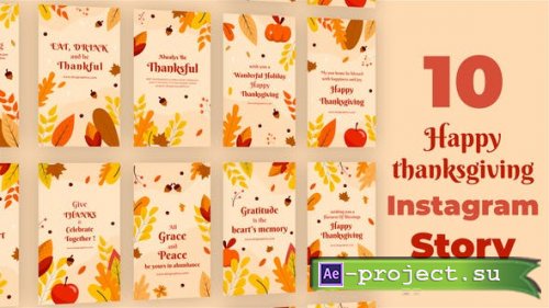 Videohive - Happy Thanksgiving Instagram Stories - 34765382 - Project for After Effects