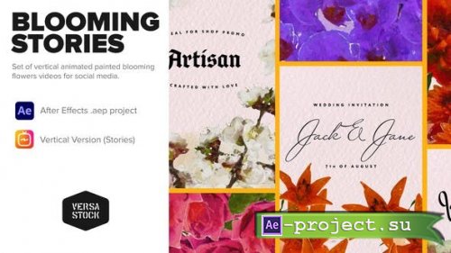 Videohive - Painted Blooming Flower Stories - 35053209 - Project for After Effects