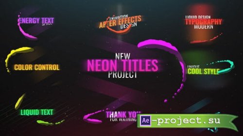 Videohive - Neon Liquid Titles - 35220471 - Project for After Effects