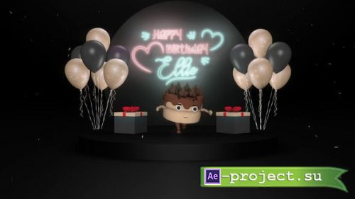 Videohive - Neon Birthday Wishes - 34666472 - Project for After Effects