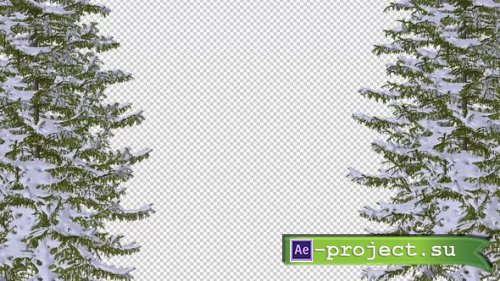Videohive - Christmas Trees - Snowy Forest - Windy Gate - Transparent Loop - - Motion Graphics
