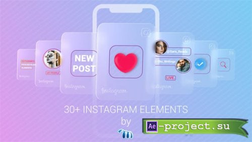 Videohive - Instagram Elements | Frosted Glass Cards - 29197673 - Project for After Effects