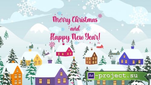 Videohive - New Year Christmas Village Postcard - 35321676 - Project for After Effects