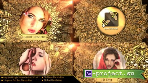 Videohive - Gold Frame Ornament Slideshow - 24001346 - Project for After Effects
