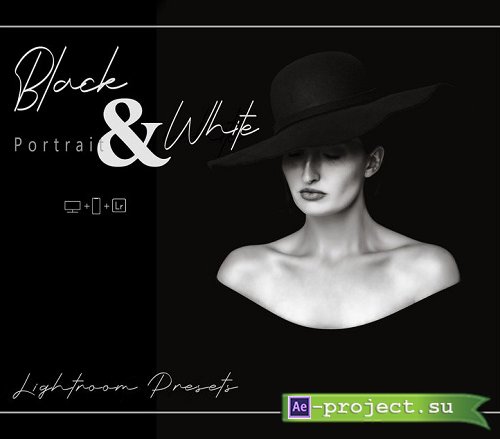 20 Black And White Portrait Lightroom Presets, Portrait Preset