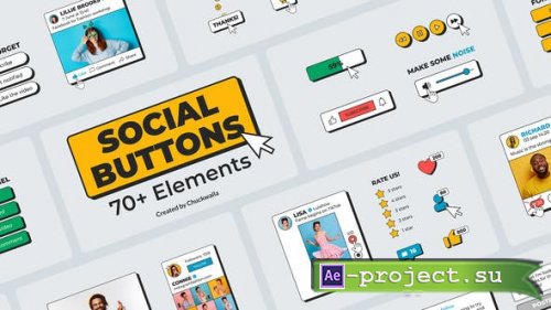 Videohive - Social Media Buttons Pack - 35450339 - Project for After Effects 